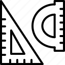 geometry, protractor, ruler, triangle