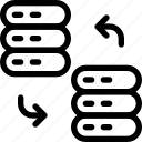 switch, server, arrows, database