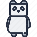 animal, colored, panda, sharp edge