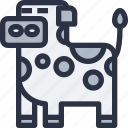 animal, colored, cow, sharp edge