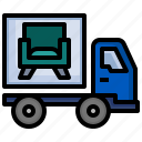 sofa, truck, delivery, shipping