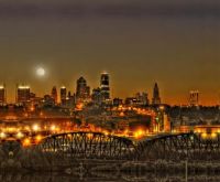 Moon Over Kansas City Mo  USA