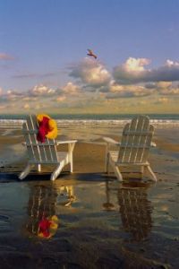 Adirondack chairs on Kennebunk Beach USA