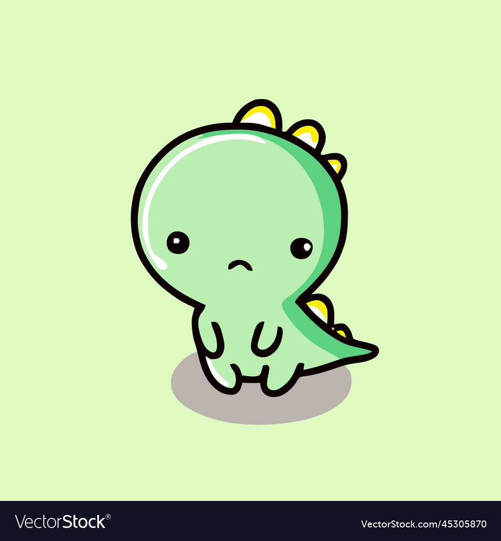 Cute dinosaur dinosaur kawaii chibi drawing style Vector Image