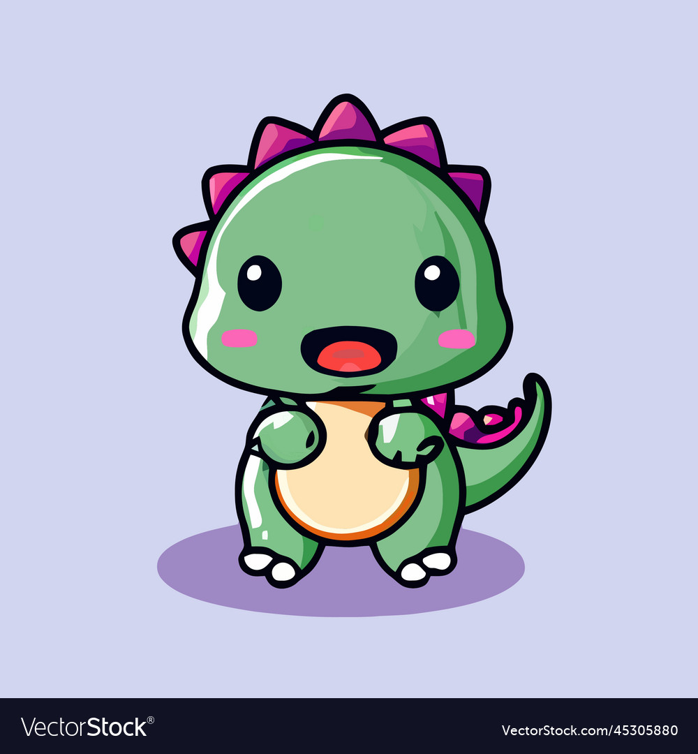 Cute dinosaur dinosaur kawaii chibi drawing style Vector Image