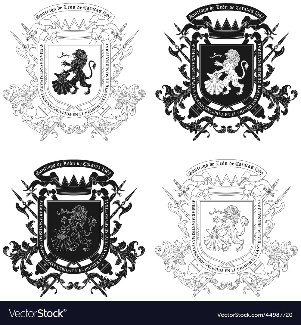 Coat of arms of the city of caracas venezuela Vector Image