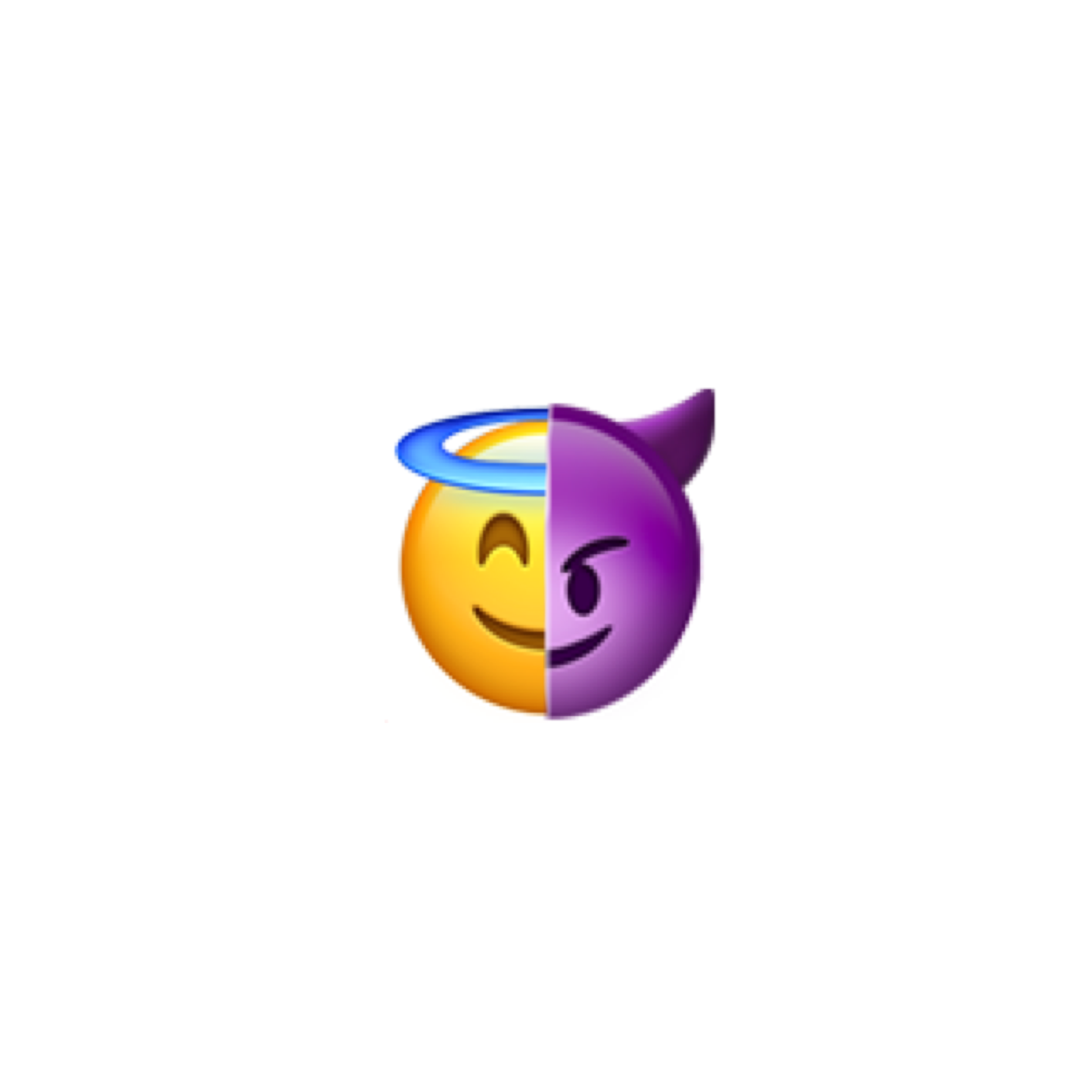 Devil Demon Emoji Sticker Half Angel Half Devil Emoji Demon Emoji | The ...