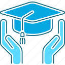 education, hands, hat