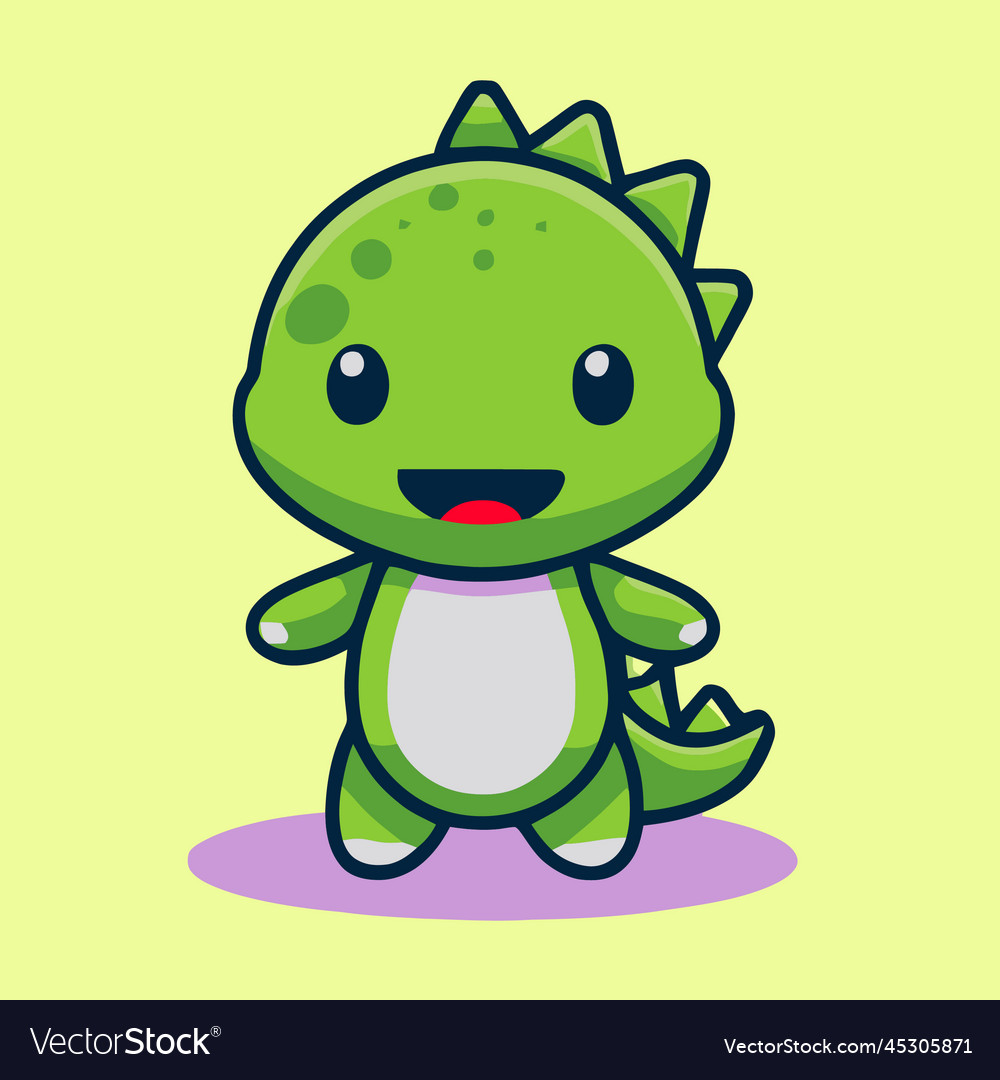 Cute dinosaur dinosaur kawaii chibi drawing style Vector Image