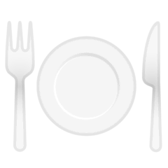 fork and knife with plate Google emoji