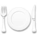 fork and knife with plate Lg emoji