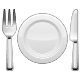 fork and knife with plate Whatsapp emoji