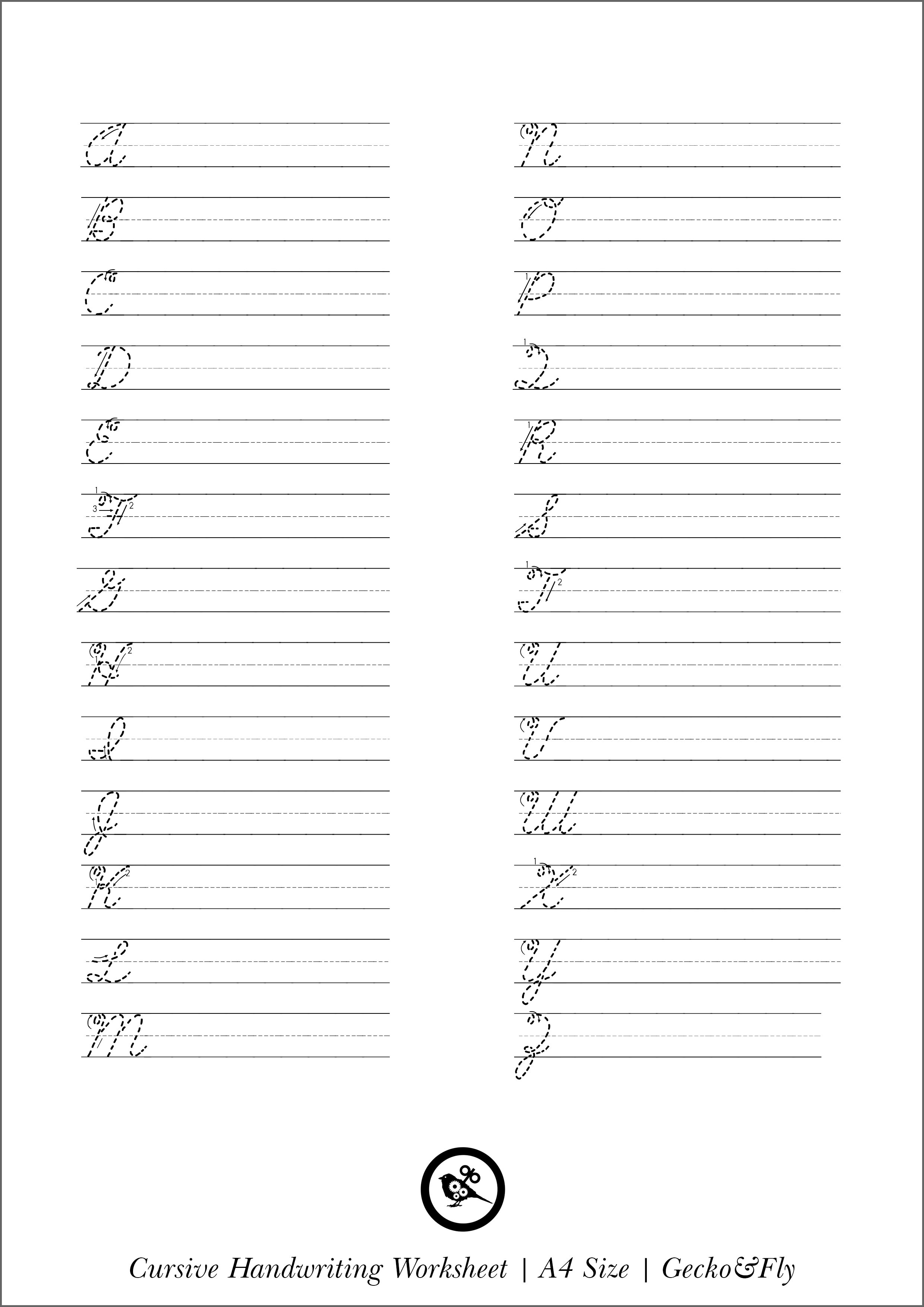 Free Printable Cursive Practice Sheets