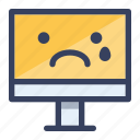 computer, emoji, emoticon, cry, sad