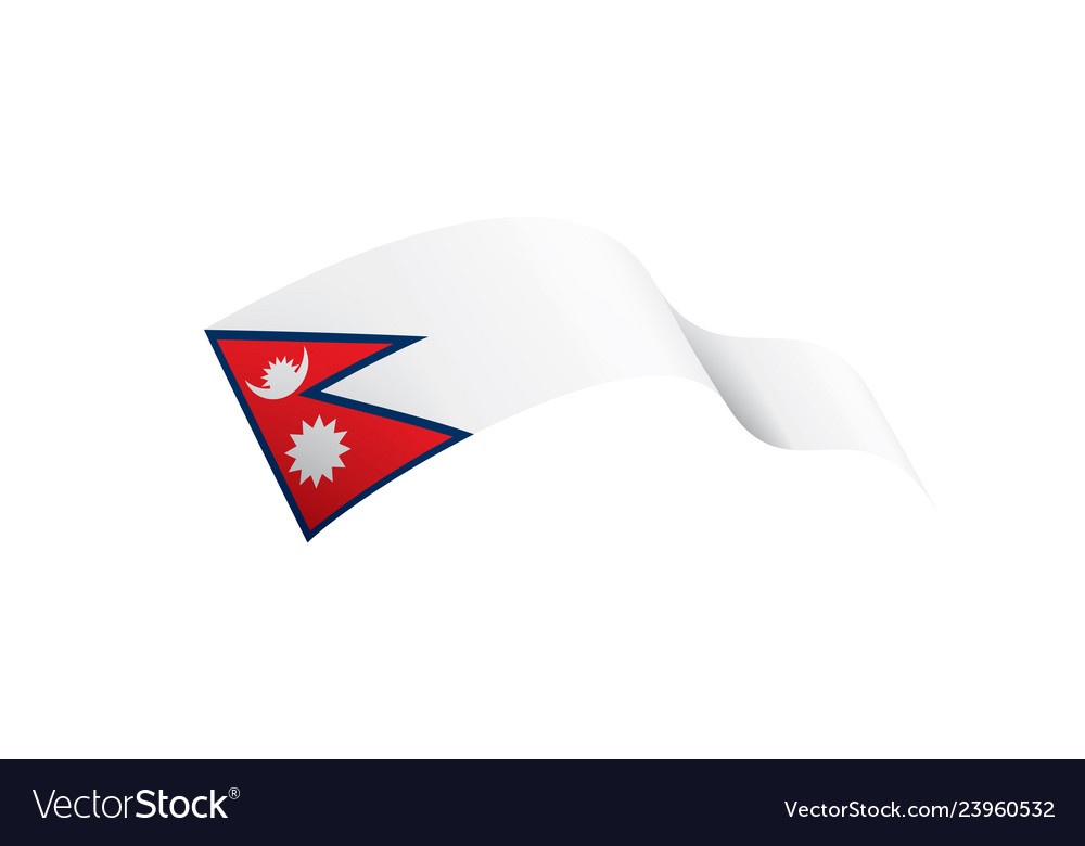 Nepal flag on a white Royalty Free Vector Image