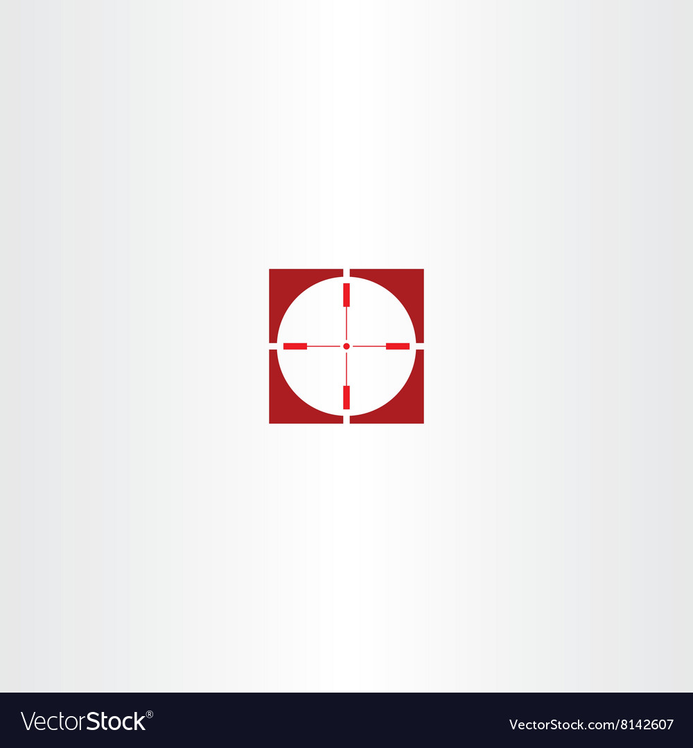 Red icon sniper target symbol Royalty Free Vector Image