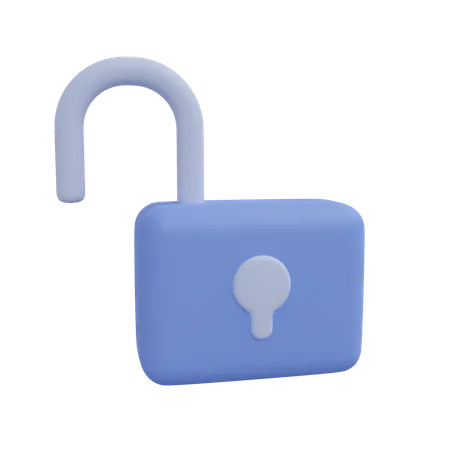 Free Unlock Padlock  3D Icon