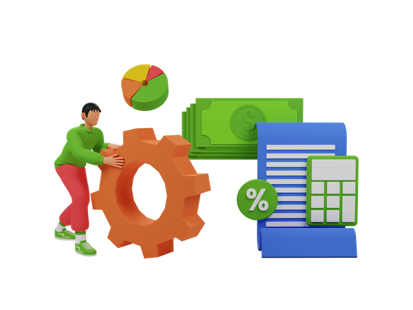 Business accounting  3D Illustration