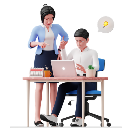 Business people discussing business idea  3D Illustration