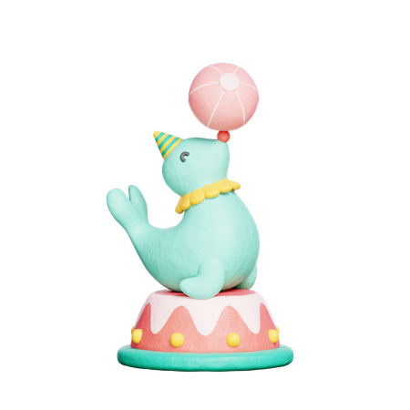 Circus Seal  3D Icon