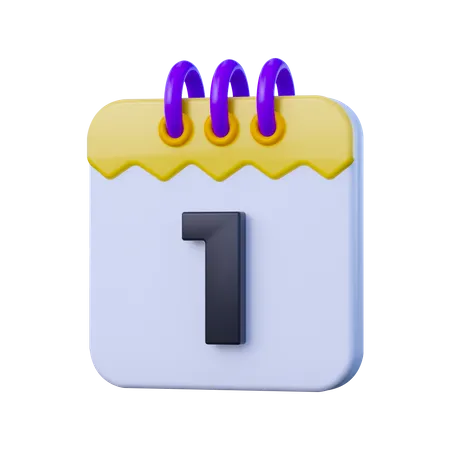 Date 1  3D Icon