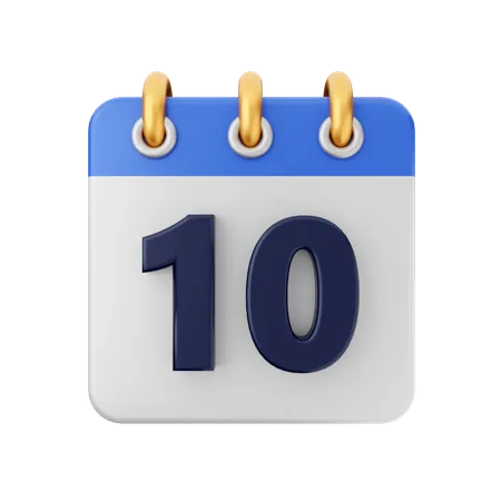 Date 10  3D Icon