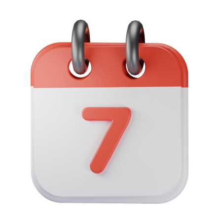 Date 7  3D Icon