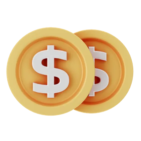 Dollar Coins  3D Icon