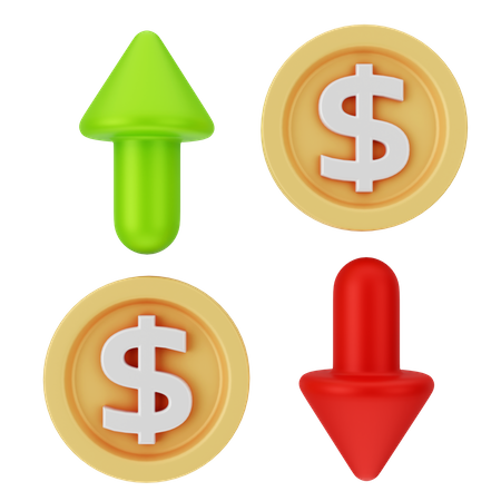 Dollar Fluctuation  3D Icon