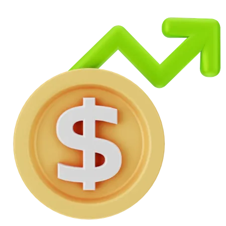 Dollar Increasing  3D Icon