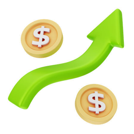 Dollar Increasing  3D Icon