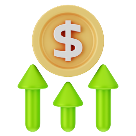 Dollar Increasing  3D Icon