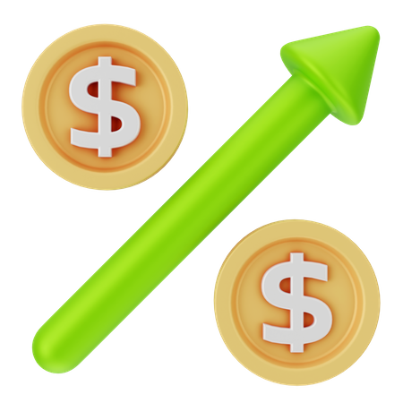 Dollar Increasing  3D Icon