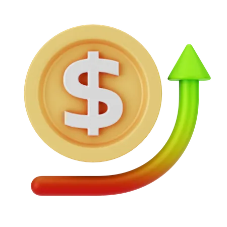 Dollar Increasing  3D Icon