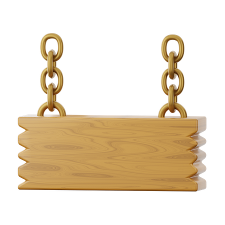 Hanging Wooden Board  3D Icon