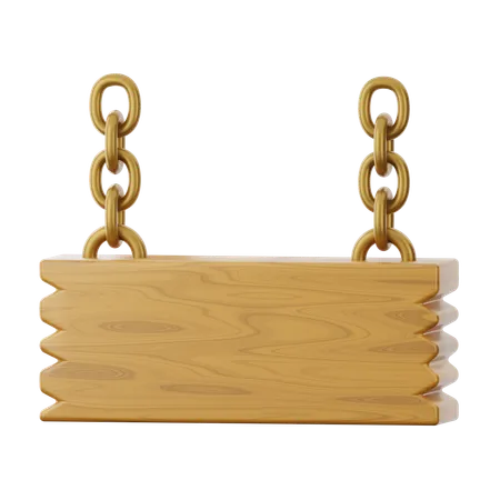 Hanging Wooden Board  3D Icon