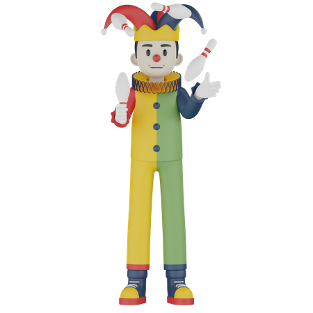 Juggle Show  3D Illustration