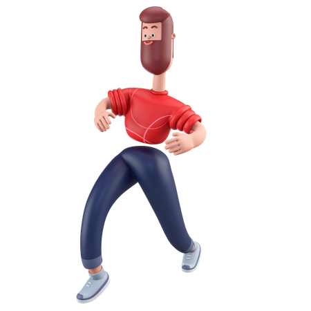 Jumping Man  3D Illustration