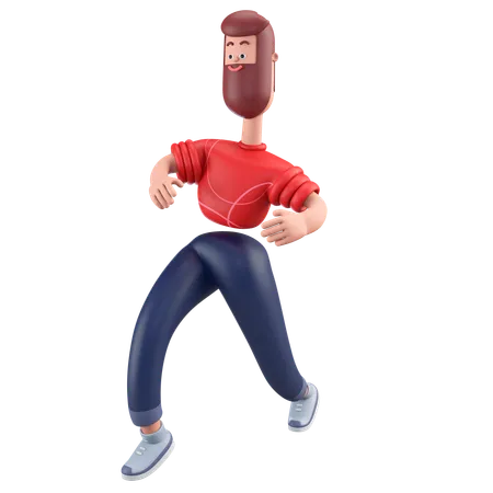 Jumping Man  3D Illustration