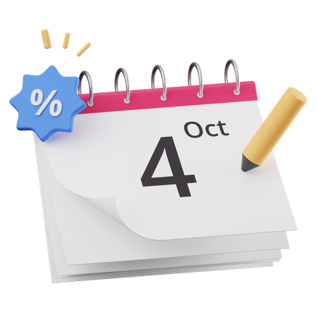 Shopping offer date  3D Illustration