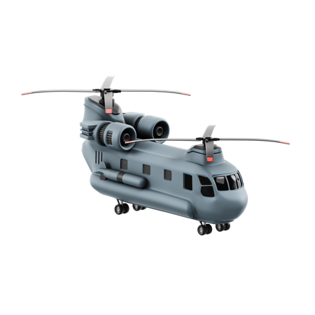 Tandemrotor Helicopter  3D Icon