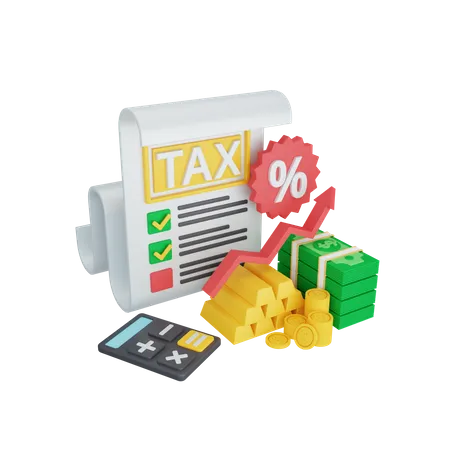 Tax Calculation  3D Illustration