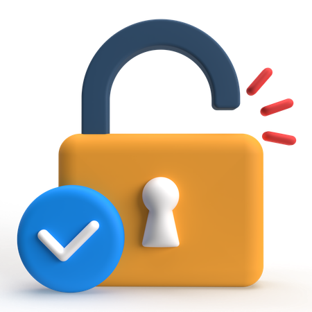 Unlock Padlock  3D Icon