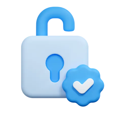 Verified padlock  3D Icon