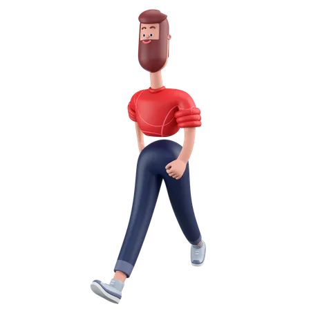 Walking Man  3D Illustration