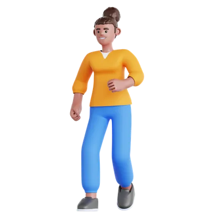 Woman Walking  3D Illustration