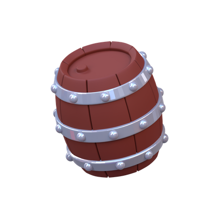 Wooden Barrel  3D Icon