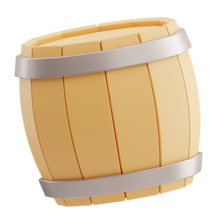 Wooden Barrel  3D Icon