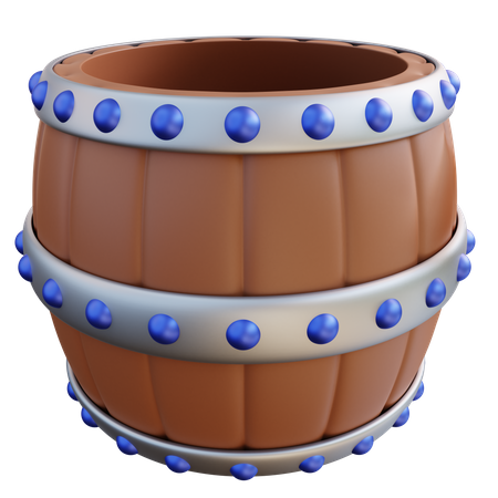 Wooden Barrel  3D Icon