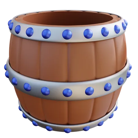 Wooden Barrel  3D Icon